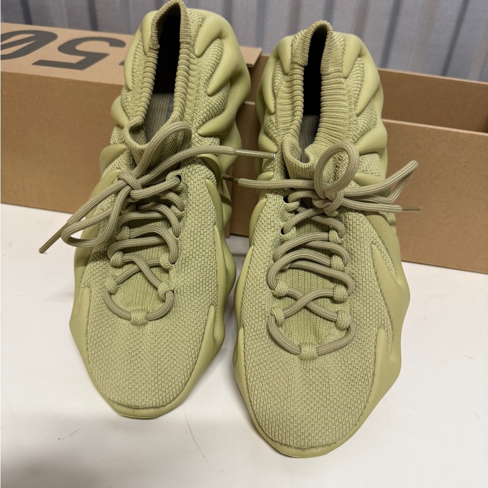 NWOT Adidas Yeezy Light Olive Knit Sneakers